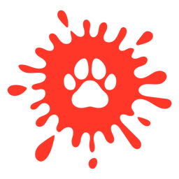 Red splash dog footprint flat PNG Design