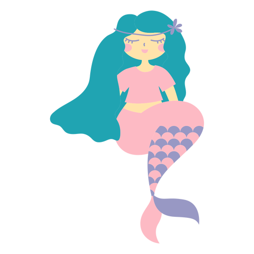 Download Relaxed mermaid character flat - Transparent PNG & SVG ...