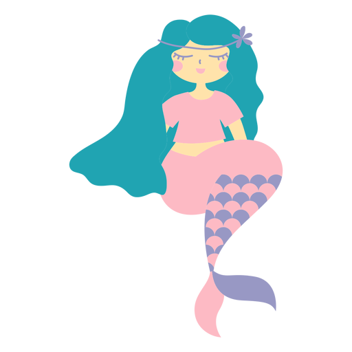 Relaxed mermaid character flat
