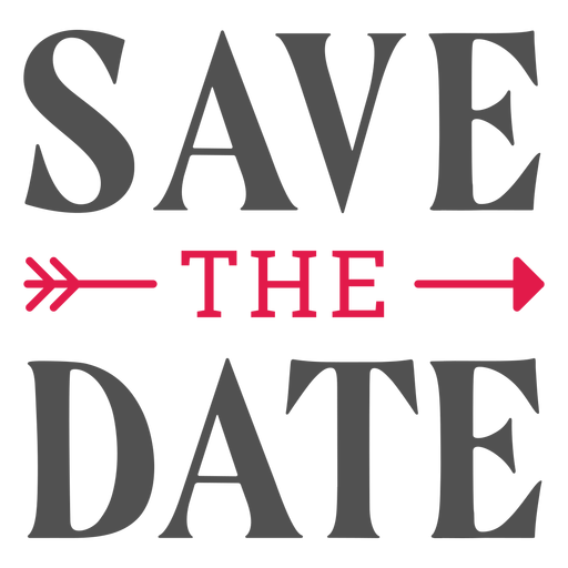 Save the date lettering PNG Design