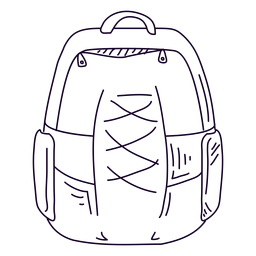 School backpack doodle PNG Design