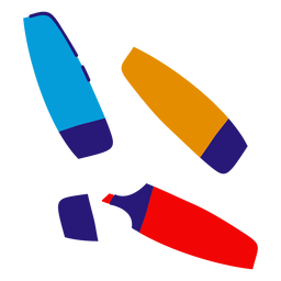 Marcadores de escola planas Desenho PNG