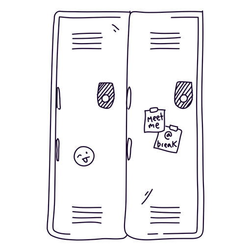 School locker doodle PNG Design