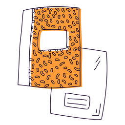 Cuadernos escolares dibujados a mano Diseño PNG