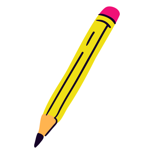 School pencil flat PNG Design