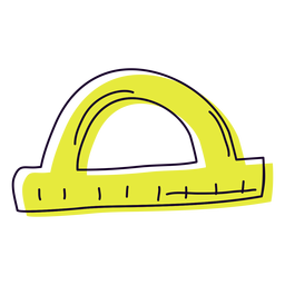 Dibujado a mano regla de semicírculo Diseño PNG