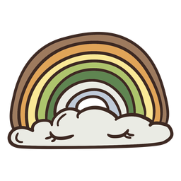 Ilustração do arco-íris dormindo Desenho PNG
