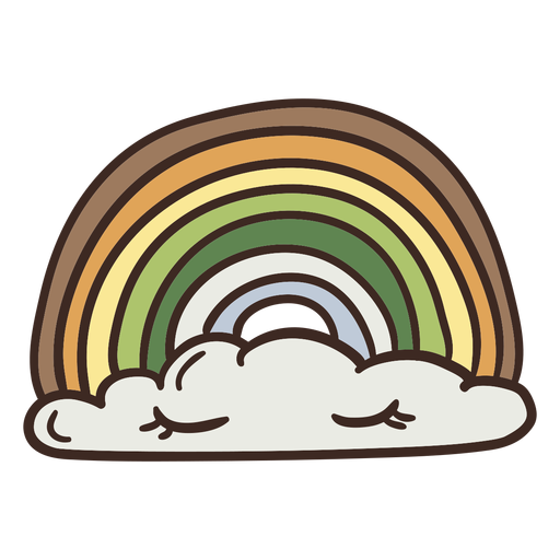 Sleeping rainbow illustration