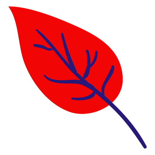 Small red leaf flat PNG Design