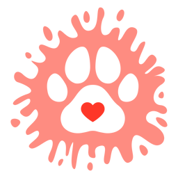 Splash Dog Footprint flach PNG-Design