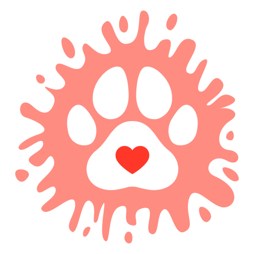 Splash Dog Footprint flach PNG-Design