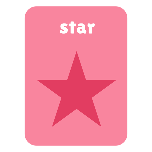 Flashcard em forma de estrela