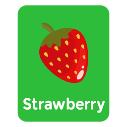 Strawberry vocabulary flashcard Transparent PNG