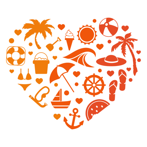 Download Summer beach heart - Transparent PNG & SVG vector file