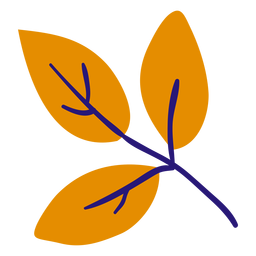 Três folhas planas Desenho PNG