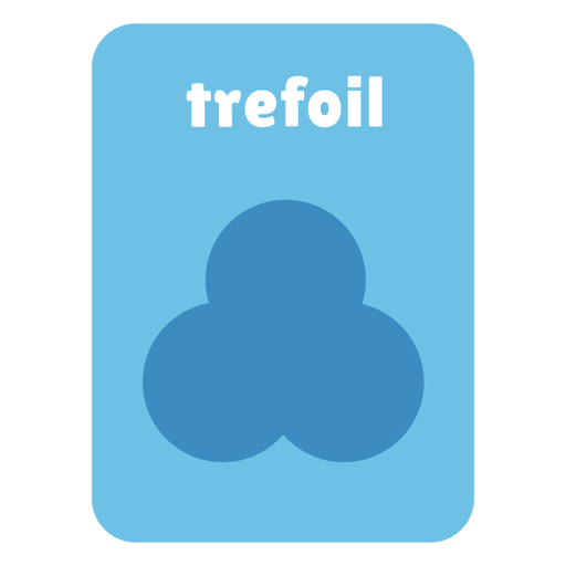 Trefoil shape flashcard PNG Design