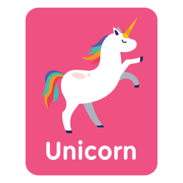 Einhorn Vokabeltafel PNG-Design
