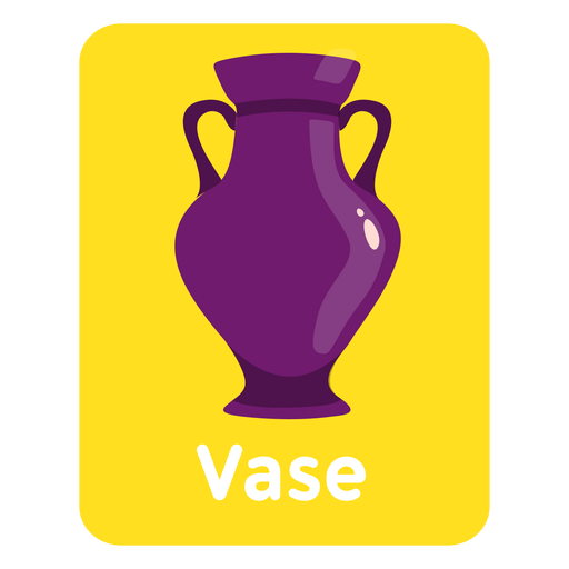 Vase vocabulary flashcard PNG Design