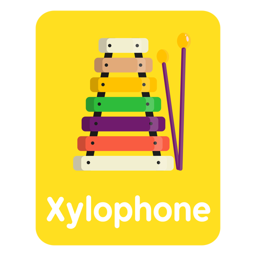 Flashcard de vocabulário xilofone Desenho PNG