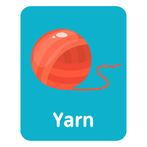 Yarn vocabulary flashcard PNG Design
