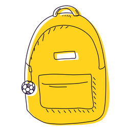 Yellow Backpack Hand Drawn PNG & SVG Design For T-Shirts Yellow Backpack Hand Drawn PNG & SVG Design For T-Shirts