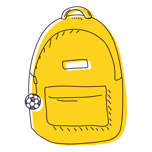 Mochila amarilla dibujada a mano Diseño PNG