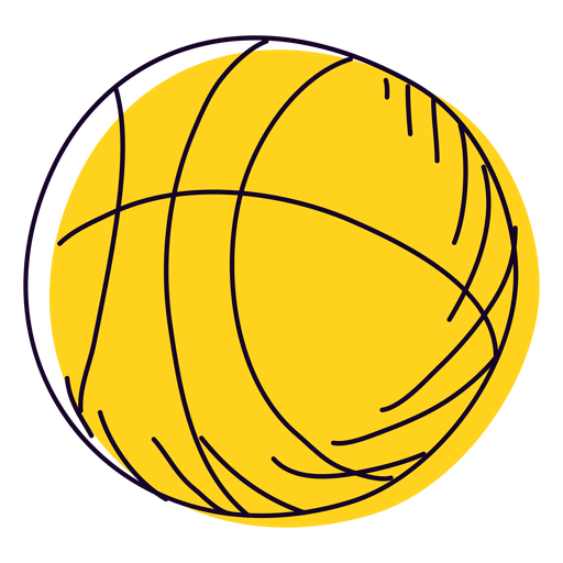 Yellow basket ball hand drawn