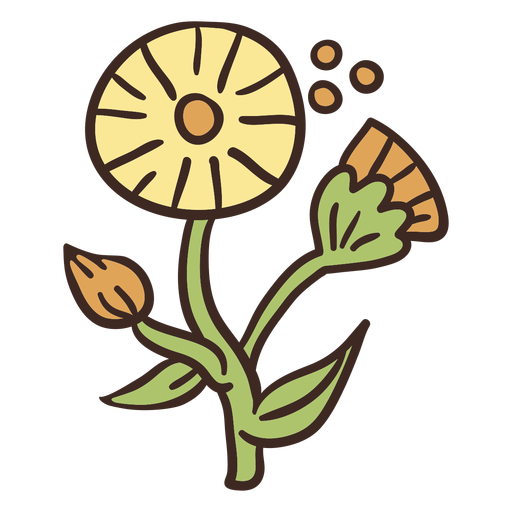 Ilustración de flor amarilla Diseño PNG