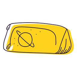Estuche de lápices amarillo dibujado a mano Diseño PNG