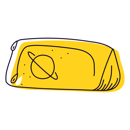 Gelbe Federmäppchen Hand gezeichnet PNG-Design