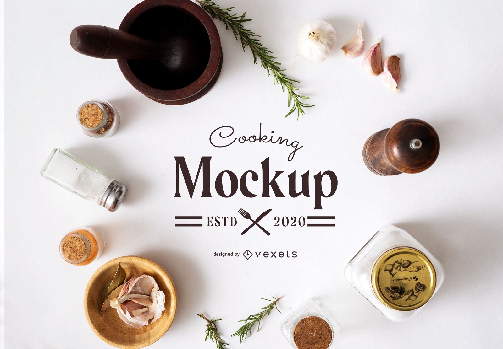 Editable Cooking Composition Mockup
