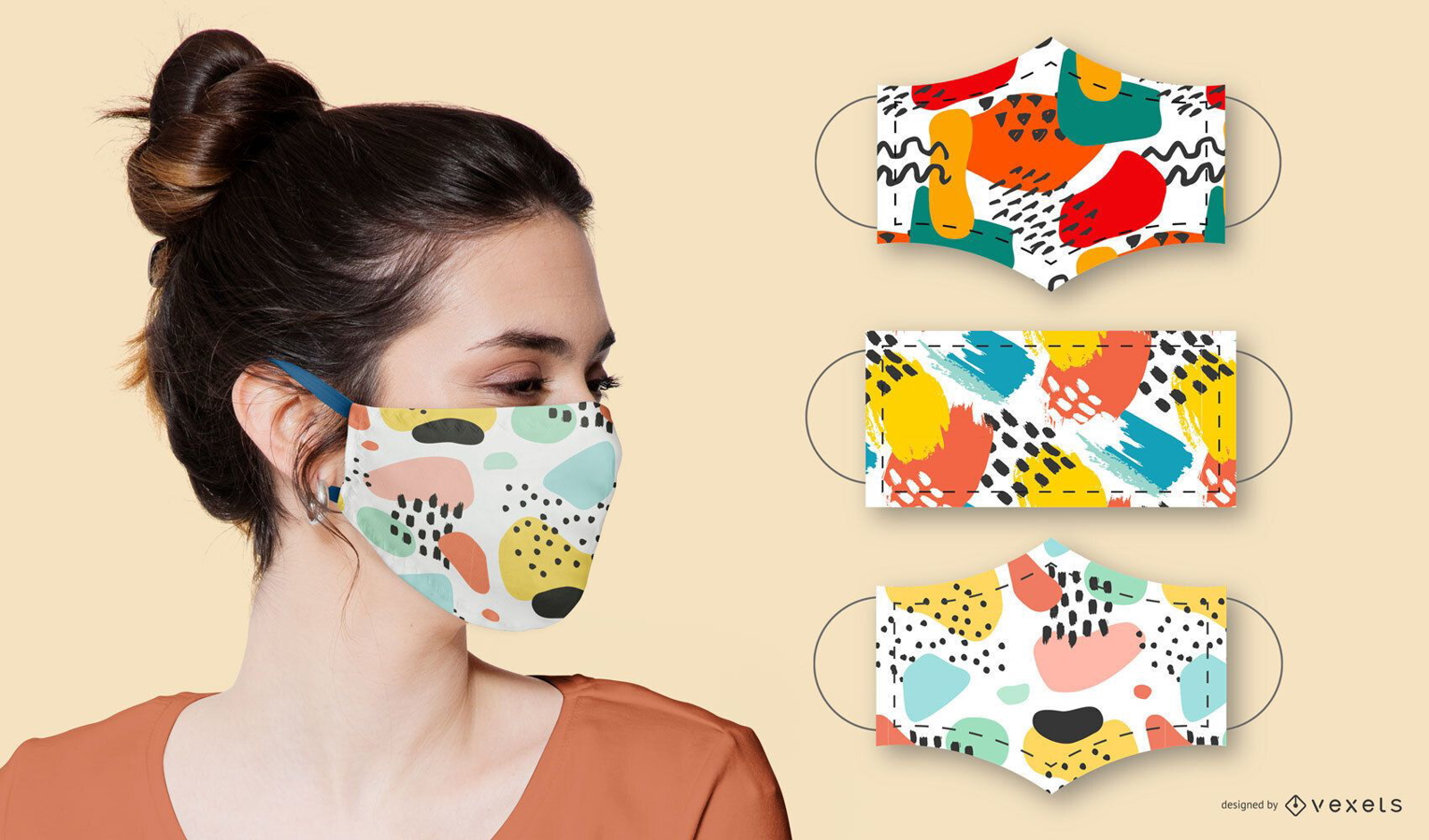 Abstract patterns for masks set
