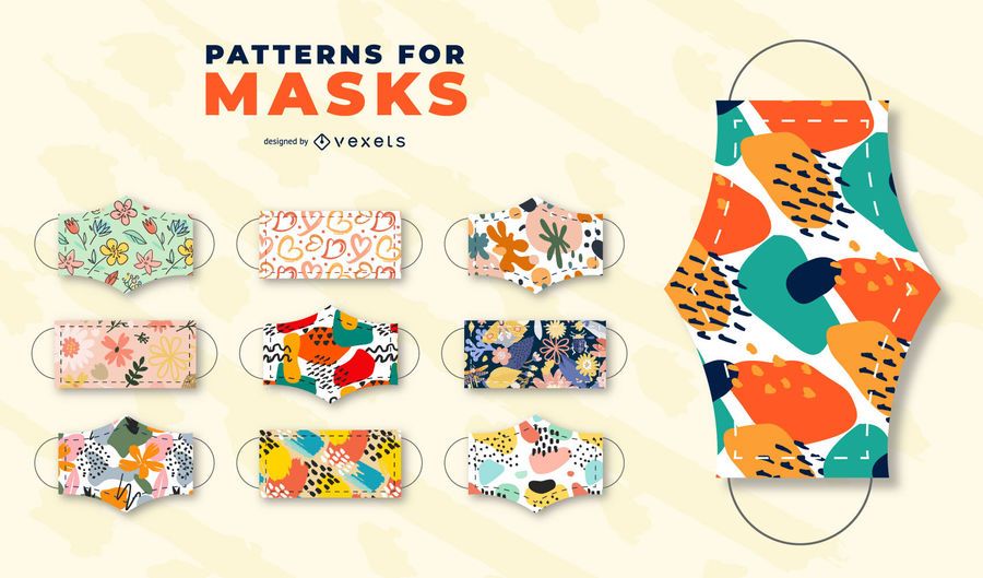 Conjunto de patrones para mascarillas Conjunto de patrones para mascarillas