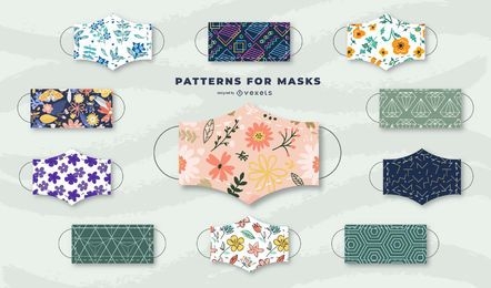 Patterns for face masks pack