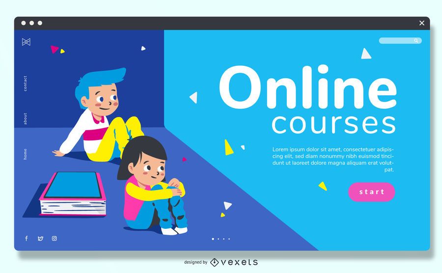 Download Online Courses Education Slider Design - Vector Download