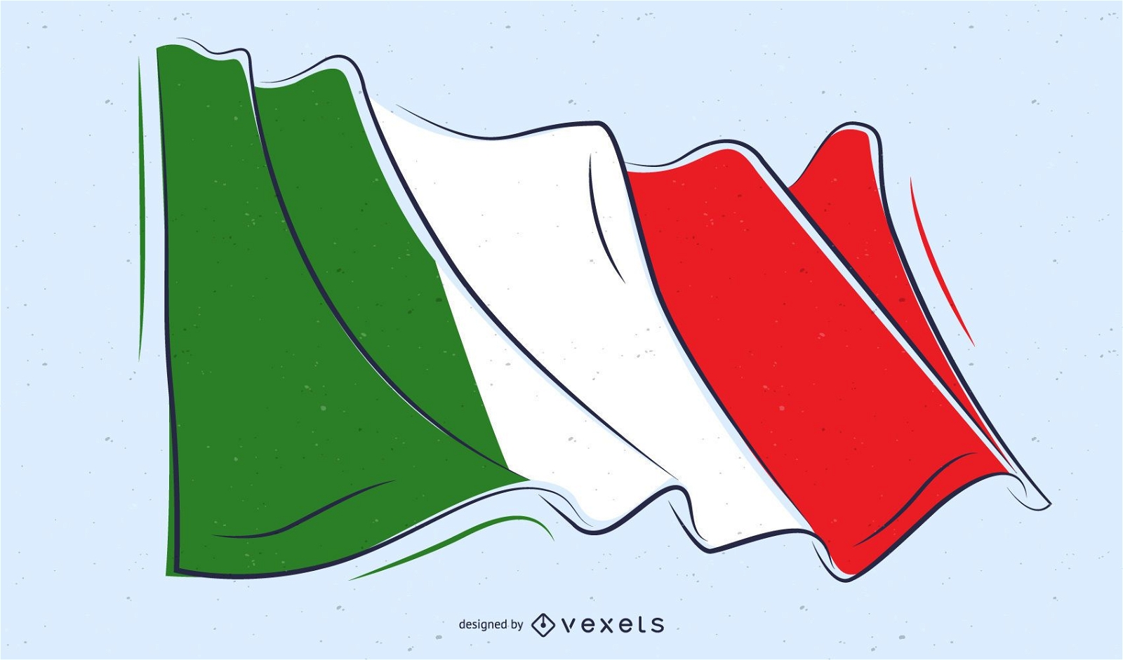 Italy Flag Doodle Design