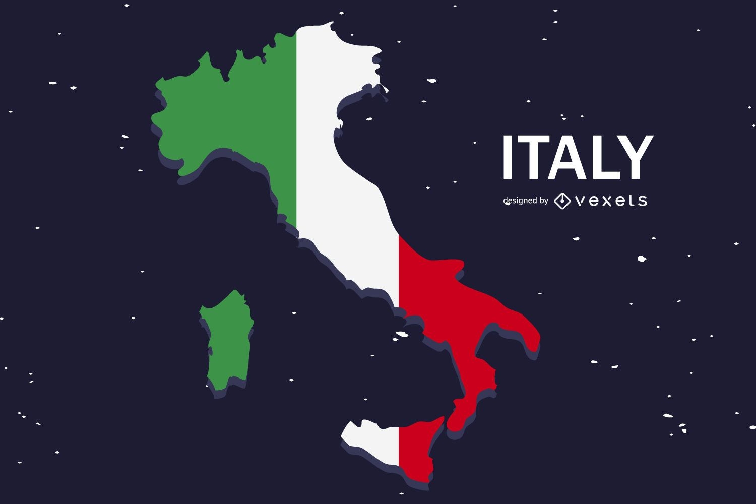 Italy Flag Flat Country Design