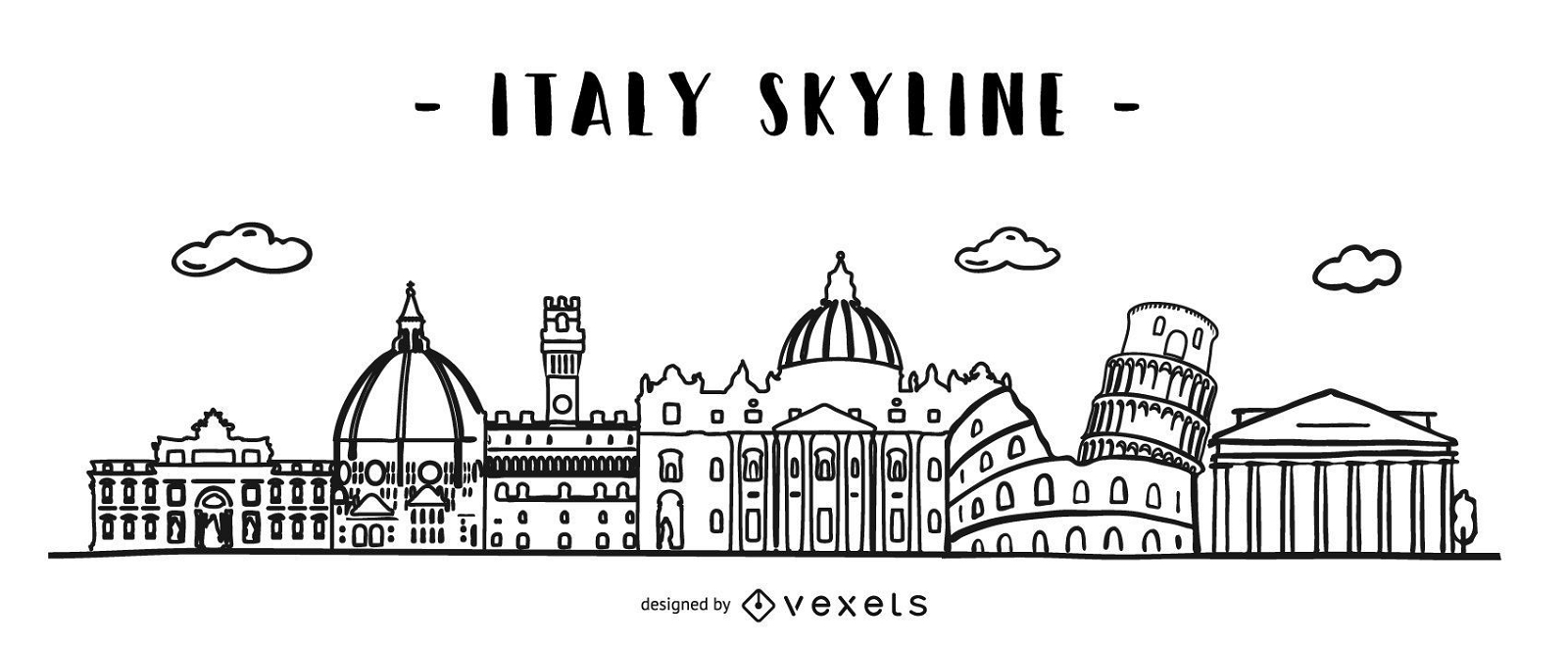 Italy Doodle Skyline Design