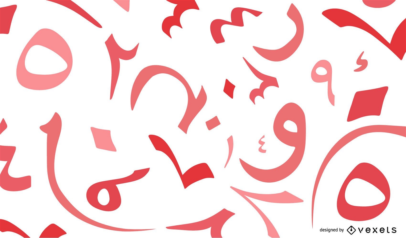 Aeabic numbers red background design