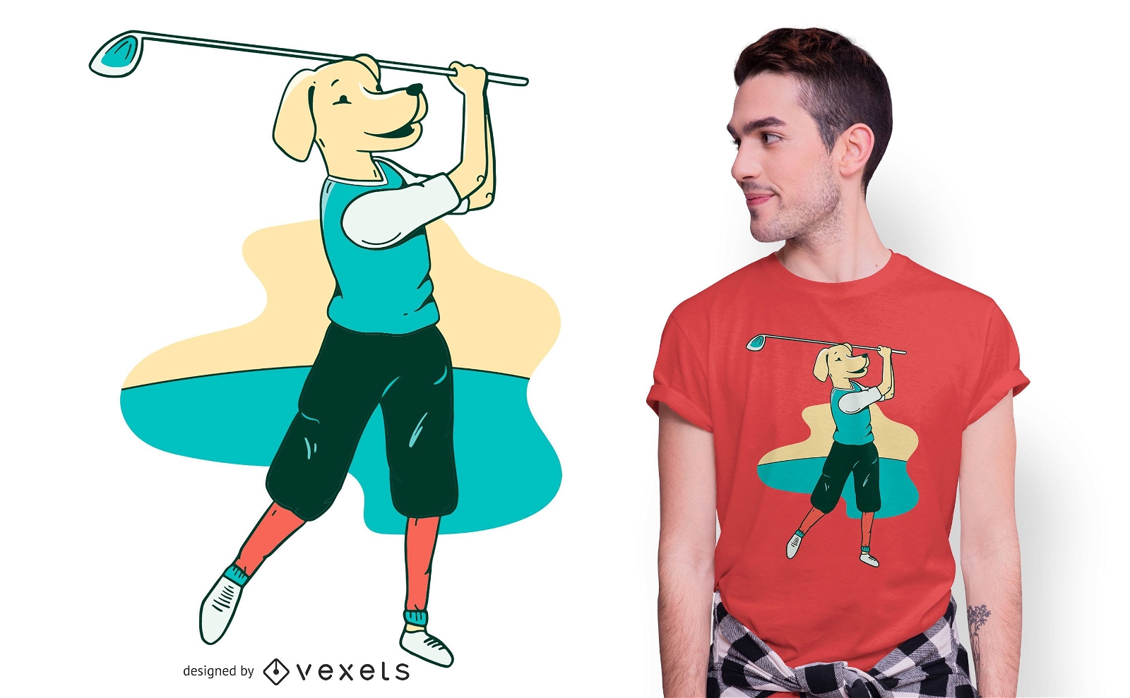 Diseño de camiseta de perro de golf
