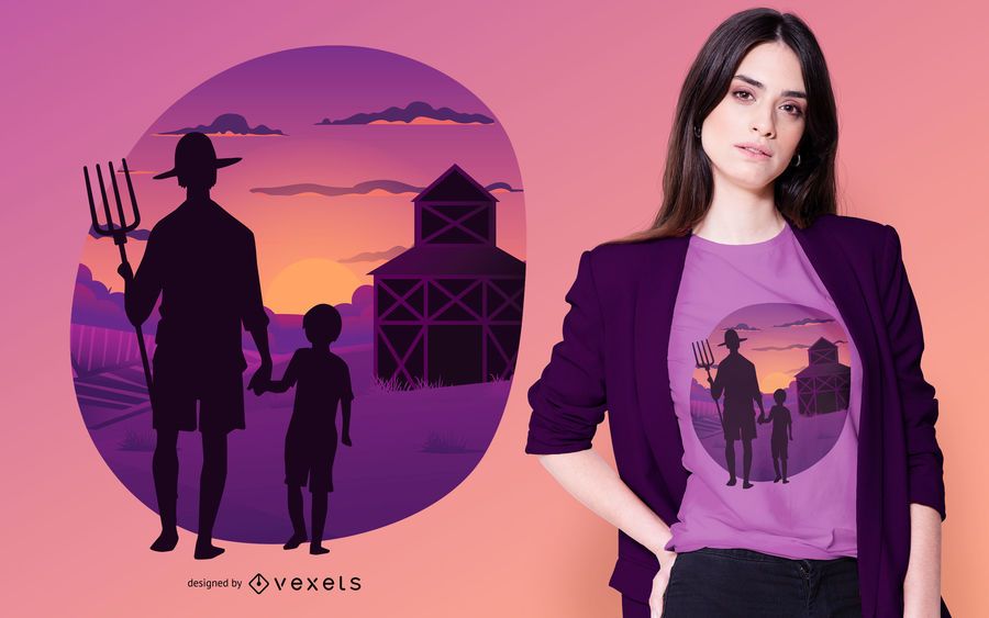 Diseño de camiseta Sunset Farmer Diseño de camiseta Sunset Farmer
