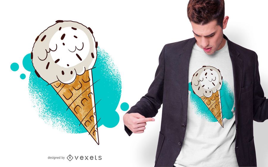Diseño de camiseta de helado de chispas de chocolate Diseño de camiseta de helado de chispas de chocolate