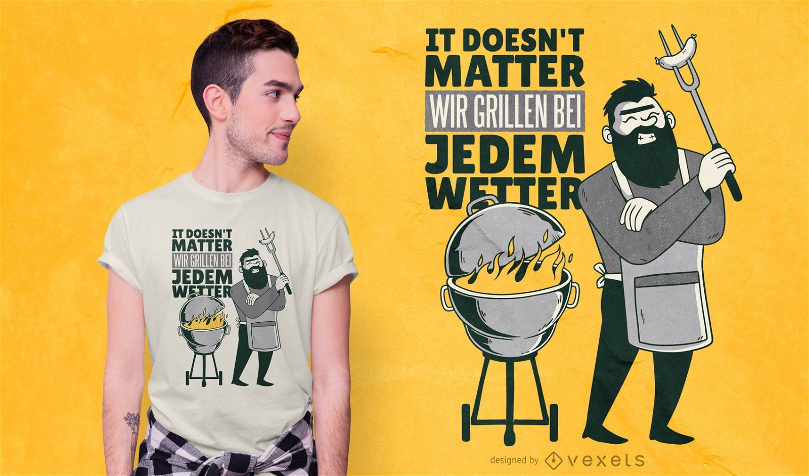 BBQ Deutsch Zitat T-Shirt Design