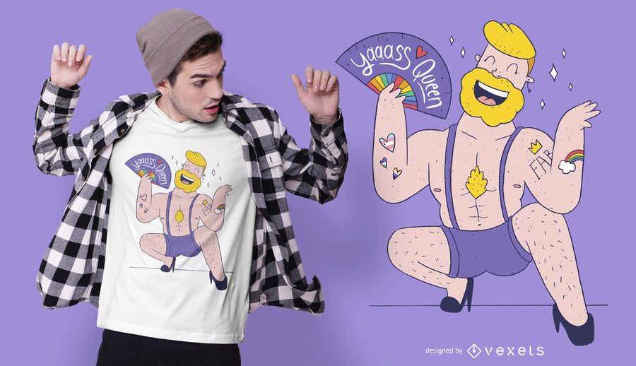 Diseño de camiseta Yass Queen Queer Diseño de camiseta Yass Queen Queer