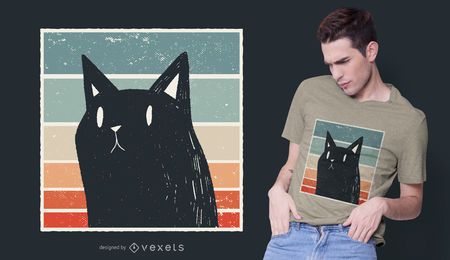 Cat Retro Style T-shirt Design Cat Retro Style T-shirt Design