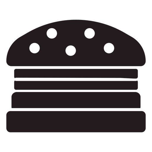 Amerikanischer Burger schwarz PNG-Design