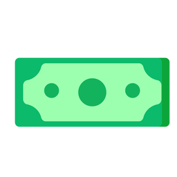 Icono plano de billete de dólar americano Diseño PNG