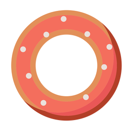Icono plano de donut americano Diseño PNG