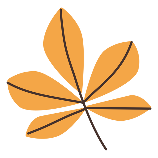 Autumn chestnut leaf cartoon PNG Design