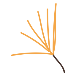 Autumn conifer needles cartoon PNG Design